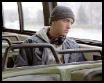 Riding the bus to his factory job, Jimmy (Eminem) wonders if things can ever get better in "8 Mile"