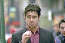 Colin Farrell as a slick media consultant who is trapped in a phone booth after being told by a caller - a serial killer with a sniper rifle - that he'll be shot dead if he hangs up in 20th Century Fox's Phone Booth - 2003 