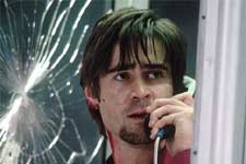 Colin Farrell as a slick media consultant who is trapped in a phone booth after being told by a caller - a serial killer with a sniper rifle - that he'll be shot dead if he hangs up in 20th Century Fox's Phone Booth - 2003 