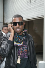 Kanye West maybe getting a Mission Impossible call as he heads towards the red carpet to greet fans.