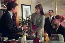 (L-r:) HUGH GRANT, SANDRA BULLOCK, JASON ANTOON and ALICIA WITT in Castle Rock Entertainment's romantic comedy "Two Weeks Notice," distributed by Warner Bros. Pictures. &copy;2002 Warner Bros