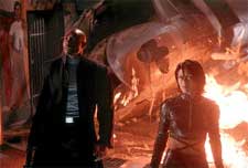 Morris Chestnut and Nia Peeples in Columbia's Half Past Dead - 2002