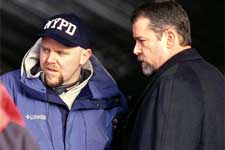 Writer/Director Joe Carnahan and Ray Liotta on the set of Paramount's Narc - 2002