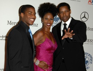 John David Washington and parents Pauletta and Denzel Washington