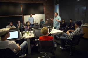 Director John Lasseter and team