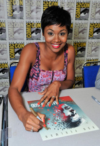 SDCC 2015 Emayatzy Corinealdi Hand of God signing