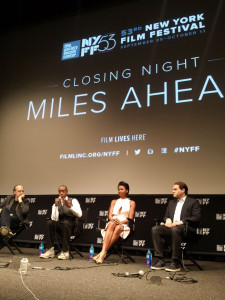 Miles Ahead NYFF Don Cheadle Emayatzy Corinealdi and Michael Stuhlbarg