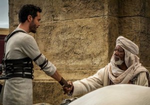 Ben-Hur - Jack Huston as Judah Ben-Hur and Morgan Freeman is Ilderim