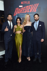 Daredevil Season 2 premiere - Jon Bernthal, Elodie Yung, Deborah Ann Woll, and Charlie Cox 2