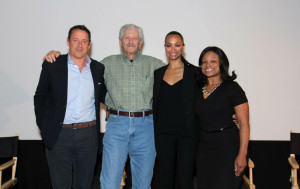 Nina Screening -Producer,Stuart Parr, Al Schackman Zoe Saldana, and moderator Denise Hendricks