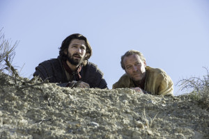 Game of Thrones S6 Ep4 Book of the Stranger Michiel Huisman as Daario Naharis and Iain Glen as Jorah Mormont