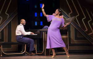 Brandon Victor Dixon and Audra McDonald in Shuffle Along, or The Making of the Musical Sensation of 1921 and All That Followed, featuring music and lyrics by Noble Sissle and Eubie Blake, book by F.E. Miller and Aubrey Lyles, with a new book and direction by George C. Wolfe and choreography by Savion Glover, at The Music Box Theatre (239 West 45th Street). © Julieta Cervantes