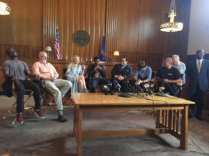 Marshall cast on set