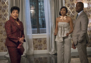 EMPIRE: Pictured L-R: Guest star Phylicia Rashad, Taraji P. Henson and guest star Taye Diggs in the "What We May Be" episode of EMPIRE airing Wednesday, Nov. 16 (9:00-10:00 PM ET/PT) on FOX. ©2016 Fox Broadcasting Co. CR: Chuck Hodes/FOX