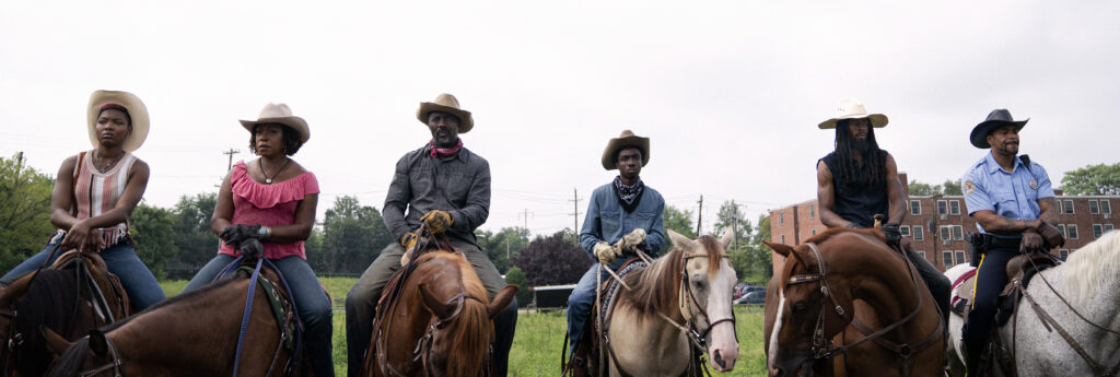 The official key art for Netflix film, 'CONCRETE COWBOY' starring Idris Elba & Caleb McLaughlin